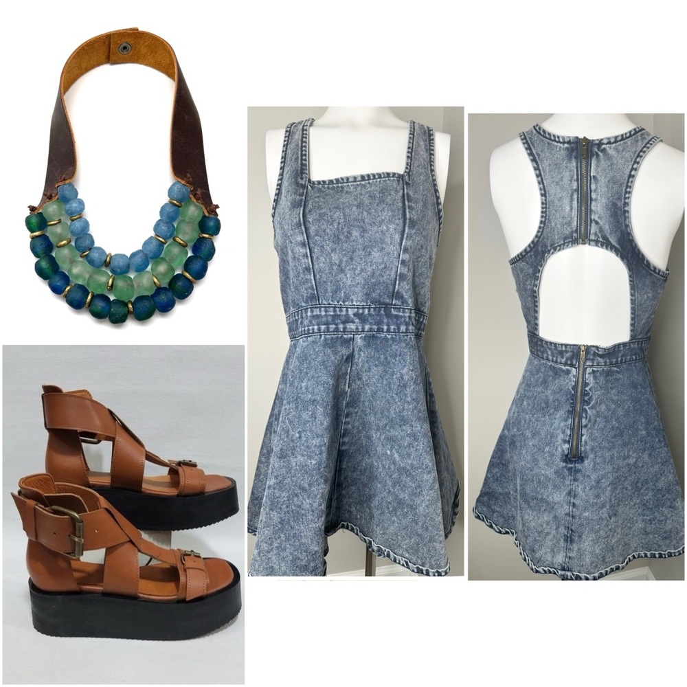 MINKPINK Blue Denim Mini Dress
